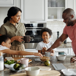 family cooking together